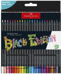 Faber-Castell Színes ceruza FABER-CASTELL Black Edition háromszögletű fekete testű 24 darabos (07.03689)
