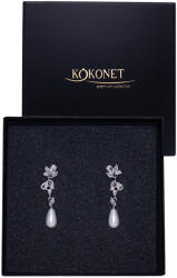 Kokonet Ezüst lógós fülbevaló esküvői stifttel ródiumozott fényes Glam (Kolczyki ślubne rodowane błyszczące GLAM)