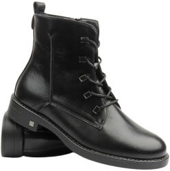 Potocki Női Bakancs Potocki 24-12456 Bőr Ökológiai Cipzár Fekete Kényelmes (24-12456.Czarny)