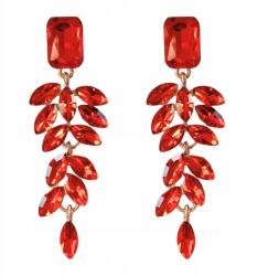 Kokonet Piros elegáns estélyi fülbevaló elegáns arany partihoz (3-0512)