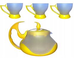 6+1 Darabos Teáskészlet Teásfőzővel, Üveg, Sárga Matt, Modern Design, Irchid (014-019)