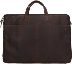Greenwood Geanta pentru laptop din piele pentru barbati Greenwood Malony - maro închis