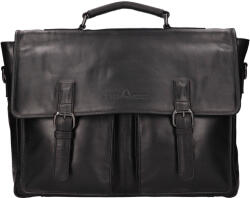 Greenwood Servietă bărbătească din piele Greenwood Conor - neagru