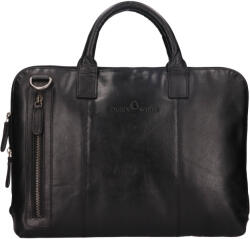 Greenwood Geantă de laptop din piele Greenwood Bern - neagră
