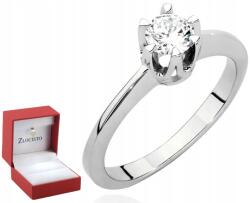 ZŁOCISTO Gyémánt Gyűrű Fehér Arany Gravírozás 585 Ajándék (DLA DZIEWCZYNY NARZECZONEJ)