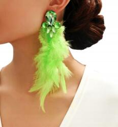 Kokonet Estélyi toll fülbevaló elegáns cirkóniákkal elegáns Zöld arany (3-0422)