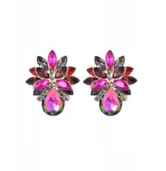 Kokonet Színes fülbevaló Arany rózsaszín fukszia fekete sötét fülbevaló könnycsepp levelek (3-0448)