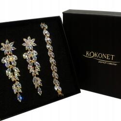 Kokonet Arany ékszer szett Esküvő Ajándék Évforduló fülbevaló karkötő (8-0209 + 8-0125)