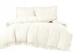 Strefa Spania Ágynemű garnitúra 160x200 2x70x80 krémszínű fodros