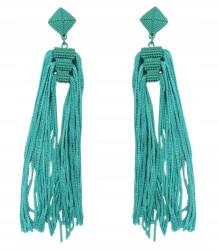 Kokonet Hosszú tengeri akril fülbevaló partyra Boho stiftes, zöld (3-0475)