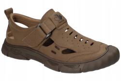 American Club CY144 Masszív Bőr Szandál Férfi Cipő Tépőzáras Bézs 42 (CY144)