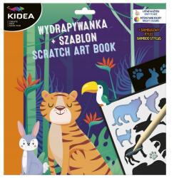 kidea Kreatív kaparós sorsjegy Állatos 3 lap Kidea sablonokkal (0273)