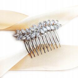 Kokonet Elegáns, ezüst színű hajtű levél mintával, esküvőre, csillogó (4-0167)