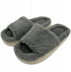  Meleg Micimackós Papucs Topánka Otthoni Női Szőrme 36/37 szürke (K-4222)