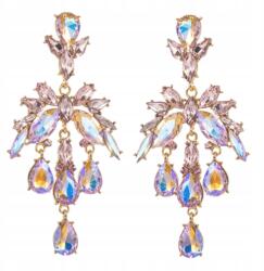 Kokonet Holografikus csillogó arany rózsaszín opálos fülbevaló Nagy hosszú (3-0524)