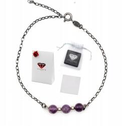  Karkötő Ametiszt Ezüst 925 Oxidált Talizmán Ajándék Doboz Kézzel készített