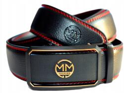  Öv Férfi Fekete Bőr Automata Csat Piros Szegély Ajándék (198)