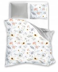 Strefa Spania Ágynemű garnitúra 220x200 cm bézs virágok 100% pamut szatén (POS-ELE-220X200-125)