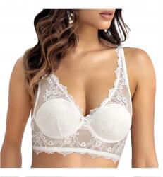 Siélei Csipkés felső fehér merevített melltartó elegáns esküvőre Sielei 70B (top damski koronkowy biały)