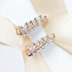 Kokonet Elegáns, fényes hajcsatok, hajcsipeszek, 2 darabos szett, arany színű, glam stílusú díszek (ZŁOTE spinki do włosów minimalistyczne)