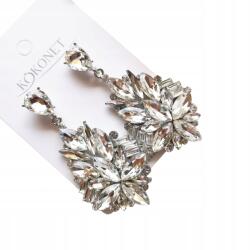 Kokonet Ezüst fülbevaló kristályok Esküvő Hosszú nagy csoda (3-0271)