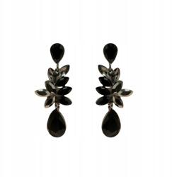 Kokonet Fekete arany hosszú Fülbevaló aranyozott acél strasszok könnyű (3-0450)