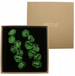 Kokonet Virágos fülbevaló üveg zöld boho kristályok (6-0027)