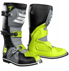 Shot Cross Quad Atv MX Shot Race 2 Cipő Fekete Szürke Neon Sárga 44