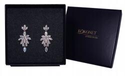 Kokonet Esküvői Fülbevaló kristályokkal, Aaa levelekkel, gyönyörű (8-0326)