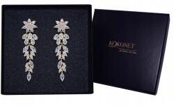 Kokonet fülbevaló Gyönyörű levelek arany esküvői Hosszú virágok (Kolczyki listki złote ślubne DŁUGIE kwiaty)