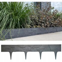 GardenPlast Palisada gyepszegély Stone 0, 8mb antracit Kerti ágyások (11-055)