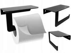  Wc-papír Tartó Polccal Fekete Wc Loft (wc1)