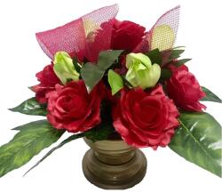 MartineX Sírkő Kupola Emlékmű Piros Kompozíció (WIĄZANKI DONICZKA POMNIK)