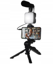 Greifen Strimer Social Media Tripod Vlogoló Szett Lámpával Mikrofon (TRIPOD Z LAMPĄ I MIKROFON)