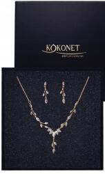 Kokonet Ékszer szett kolia fülbevaló dekoratív arany levelek Strasszok Boho minőség (Zestaw biżuterii ślubnej BOHO glam)