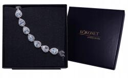 Kokonet Ezüst Karkötő Swarovski strasszok Esküvő (8-0342)