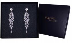 Kokonet Hosszú csillogó karcsú jégcsap fülbevaló Levelek karcsú hosszúkás Esküvői osztály (Długie błyszczące smukłe kolczyki LISTKI)