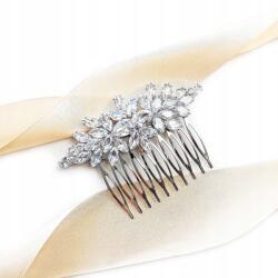 Kokonet Ezüst fésű strasszokkal, elegáns (Ozdoba na włosy boczne upięcie)