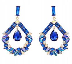 Kokonet Nagy estélyi fülbevaló lógó cseppek esküvőre glamour Ruha kék (3-0495)