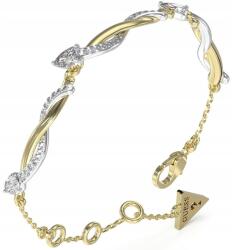 Guess Divatos És Elegáns Női Karkötő Guess Csavart Ezüst-arany Logó Szett (JUBB05062JWYGRHS)