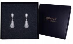 Kokonet függő fülbevaló kristályokkal, csepp alakú, mandula, esküvő (8-0424)