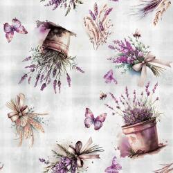  Gyönyörű Konyhai Függöny Több Méretben Levendula Mintával Szürke 140x270 5966 (455336)