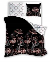 Faro Ágynemű garnitúra 160X200+2x70X80 pamut-szatén fekete virágos (Pościel Satyna Bawełniana Pure Sateen)