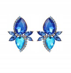 Kokonet Elegáns kobaltkék fülbevaló, fülhöz simuló, stiftes, alkalmi viselet (3-0491)