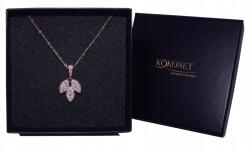 Kokonet Lánc Apró levelek Boho Esküvő kristályok Rózsaszín (Łańcuszek listki BOHO ŚLUB kryształy RÓŻOWE)