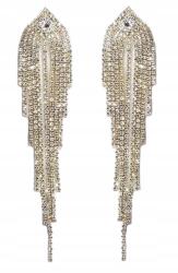 Kokonet Hosszú lógós arany estélyi fülbevaló gyémánt csillogó (3-0326)