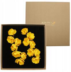 Kokonet Fülbevaló Bazsarózsa sárga lógós elegáns virágos (Kolczyki PIWONIE żółte eleganckie kwiatowe)