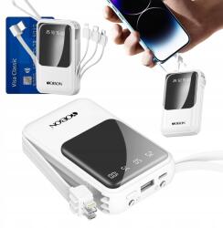  10000 mAh-s Usb/usb-c Qc Pd beépített kábellel, hordozható, digitális kijelzővel (755801789585)