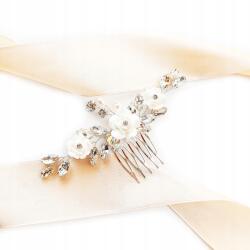 Kokonet Esküvői dekoráció Ezüst fésű kiengedett haj (Ślubna ozdoba do włosów SREBRNY grzebyk)