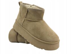 News hótaposó, bézs, textil, Size 36-41, 4.5cm platform, bélelt, csúszásgátló (24BT26-7368.TAUPE)